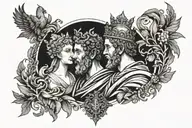 Marcus Aurelius and 4 Cardinal virtues tattoo design idea