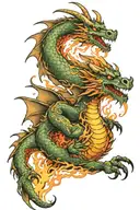 dragon breathing fire tattoo design idea