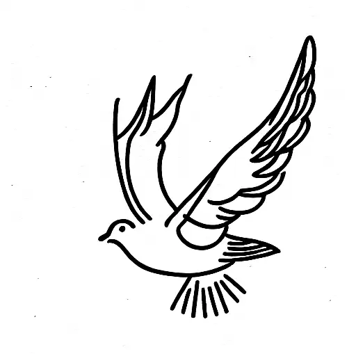 dove with a balloon tattoo design idea