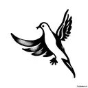 dove with a balloon tattoo design idea