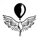 dove with a balloon tattoo design idea