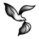 dove with a balloon tattoo design idea