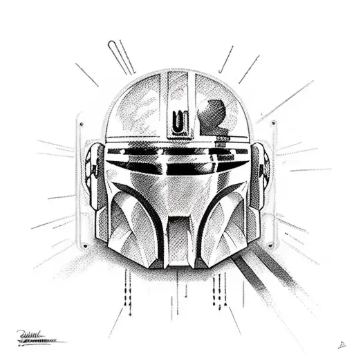 mandalorian defusing bomb tattoo design idea