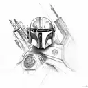 mandalorian defusing bomb tattoo design idea