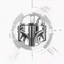 mandalorian defusing bomb tattoo design idea