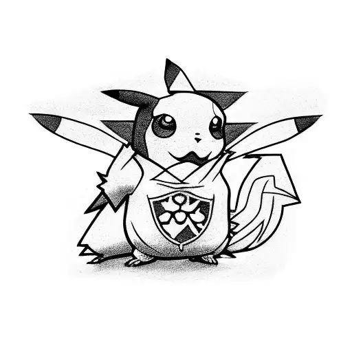 pikachu, harry potter, fight tattoo design idea