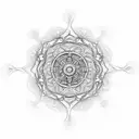 An intricate mandala design inspired by the endurance and determination of triathlon athletes, incorporating beach and mountain elements tattoo design idea