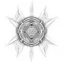 An intricate mandala design inspired by the endurance and determination of triathlon athletes, incorporating beach and mountain elements tattoo design idea