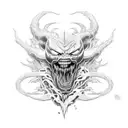 Berserk Guts and Marvel Venom tattoo design idea