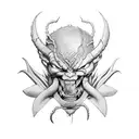 Berserk Guts and Marvel Venom tattoo design idea