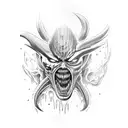 Berserk Guts and Marvel Venom tattoo design idea