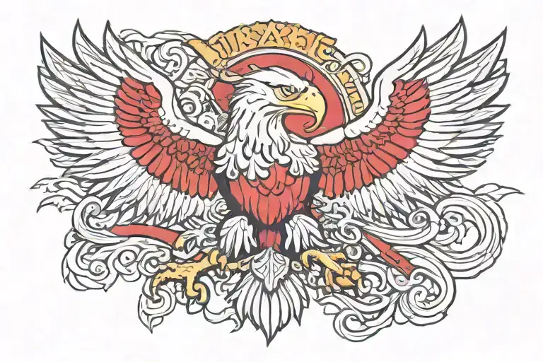 albanian eagle with skanderbeg inside representing tattoo design idea