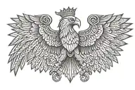 albanian eagle with skanderbeg inside representing tattoo design idea