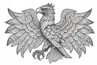 albanian eagle with skanderbeg inside representing tattoo design idea