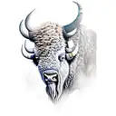 bison tattoo design idea