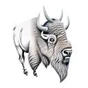 bison tattoo design idea