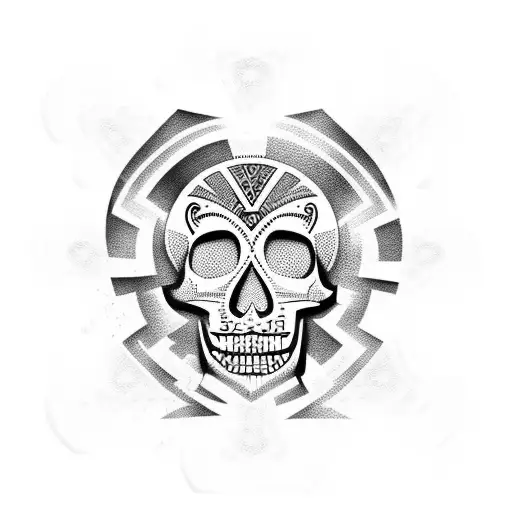 Skull inca tattoo design idea