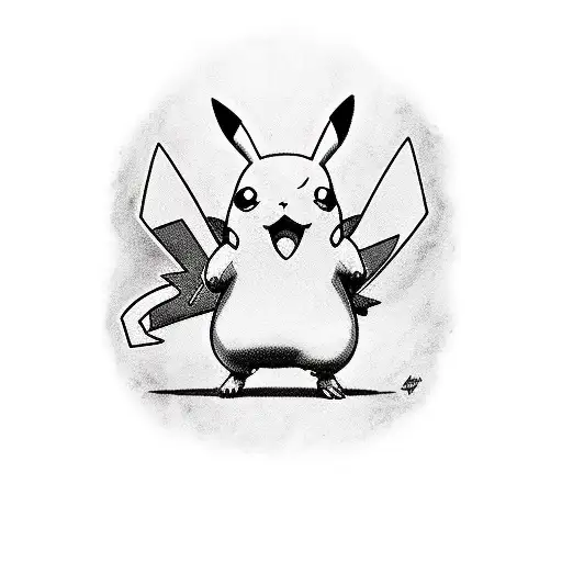 pikachu if he were a dark souls boss tattoo design idea