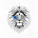 clock with lion tattoo design idea