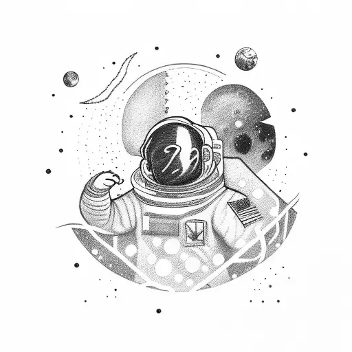Space, Astronaut, Snowboarding tattoo design idea