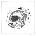 Space, Astronaut, Snowboarding tattoo design idea
