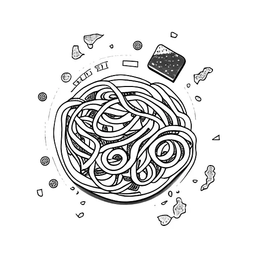 linguine with truffle italy tattoo design idea