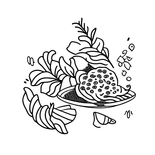 pasta with truffle tattoo design idea