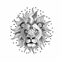 lion as sun tattoo design idea