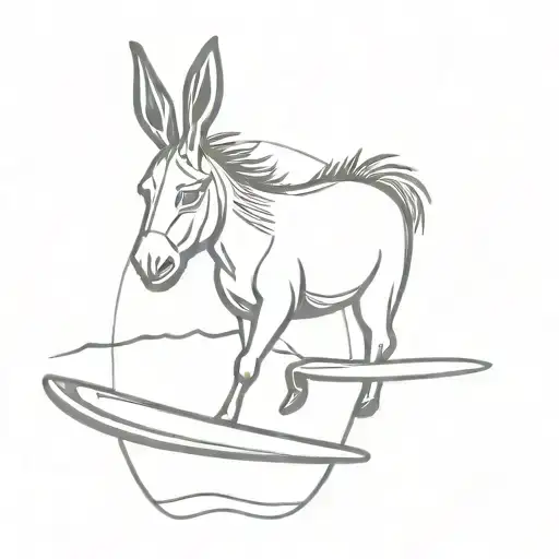 donkey with surf board tattoo design idea