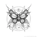 a moth with any type or wild flowers around it with stars and a moon and sun around it too  tattoo design idea
