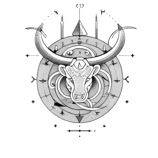 representation of my family through their astrological signs, Taurus, Leo, Libra, Cancer tattoo design idea