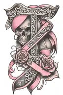 breast cancer ribbon tattoo design idea