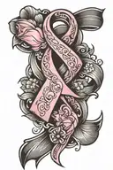 breast cancer ribbon tattoo design idea