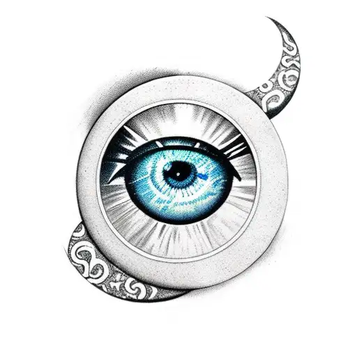 Eye of Horus, moon, peace and Gemini tattoo design idea