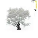 silhouette willow tree with rope swing and 2 girls tattoo design idea