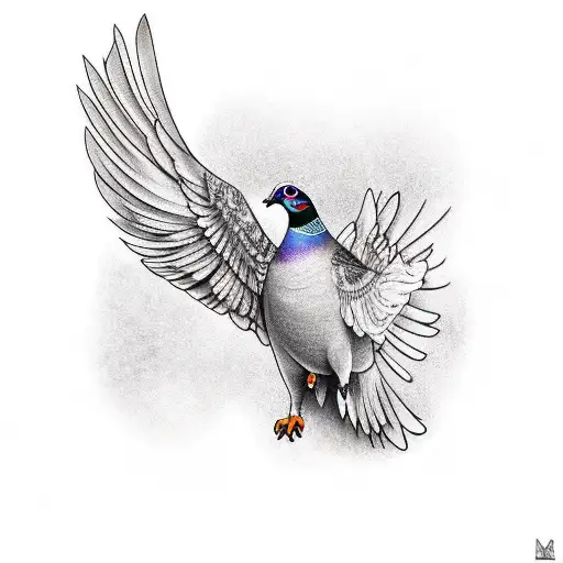 Pigeon Tattoo colored by Yobi-chan on DeviantArt