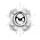 anime sword and eye  tattoo design idea