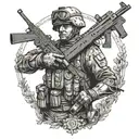 soldier and gun tattoo design idea