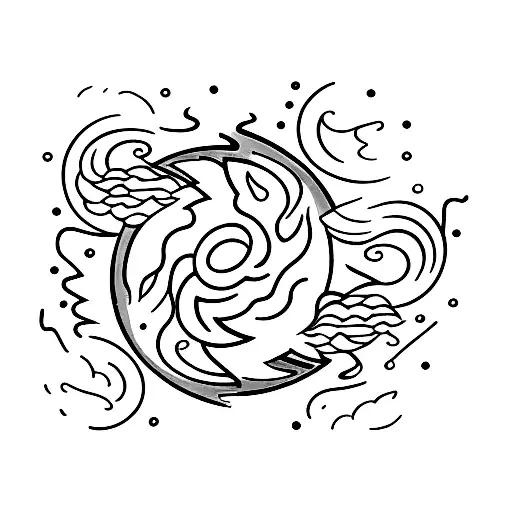 Fire and water tattoo design idea