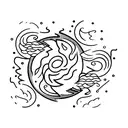 Fire and water tattoo design idea
