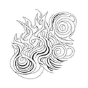Fire and water tattoo design idea