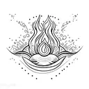 Fire and water tattoo design idea
