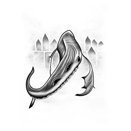 blue whale tattoo design idea