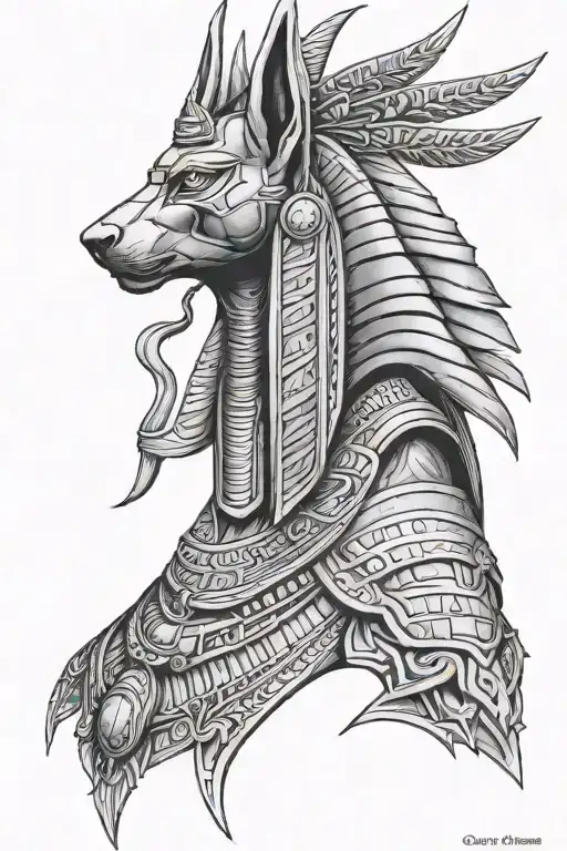 anubis egiptian god tattoo design idea