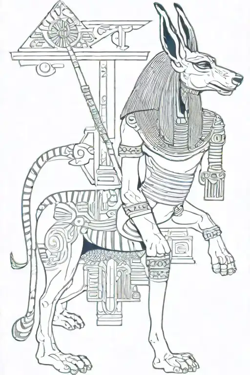 anubis egiptian god tattoo design idea