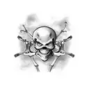 pinup skeleton tattoo design idea