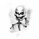 pinup skeleton tattoo design idea