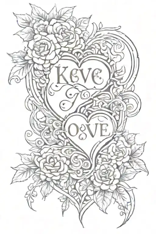 Romantic tattoo The inscription kSy inside two halves of a heart, which together with the inscription give the outline o tattoo design idea