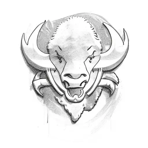 thumbs up and buffalo bills tattoo design idea