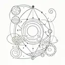 universe and divine timing  tattoo design idea